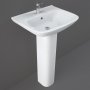 RAK Origin 62 Basin and Full Pedestal 520mm Wide - 1 Tap Hole