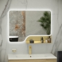 RAK Ornate LED Illuminated Bathroom Mirror with Demister Pad 600mm H x 1000mm W - Brushed Gold