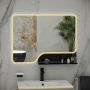 RAK Ornate LED Illuminated Bathroom Mirror with Demister Pad 600mm H x 1000mm W - Brushed Gold