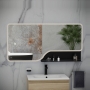 RAK Ornate LED Illuminated Bathroom Mirror with Demister Pad 600mm H x 1200mm W - Brushed Nickel