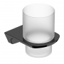 RAK Petit Square Single Tumbler and Holder - Matt Black