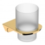 RAK Petit Square Single Tumbler and Holder - Brush Gold