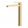 RAK Petit Round Tall Basin Mixer Tap Without Waste - Brushed Gold