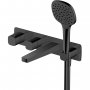 RAK Petit Square Thermostatic Concealed Dual Outlet Shower Valve with Handset and Bath Spout - Matt Black
