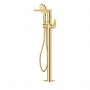 RAK Petit Square Freestanding Bath Shower Mixer Tap - Brushed Gold