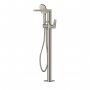 RAK Petit Square Freestanding Bath Shower Mixer Tap - Brushed Nickel