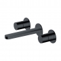 RAK Petit Round 3-Hole Wall Mounted Basin Mixer Tap - Matt Black