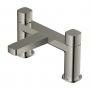 RAK Petit Square Bath Filler Tap Pillar Mounted - Brushed Nickel