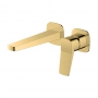 RAK Petit Square Wall Mounted Basin Mixer Tap - Brushed Gold