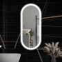 RAK Picture Oval LED Illuminated Bathroom Mirror with Demister Pad 1000mm H x 450mm W - Chrome