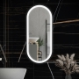 RAK Picture Oval LED Illuminated Bathroom Mirror with Demister Pad 1000mm H x 450mm W - Matt Black