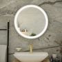 RAK Picture Round LED Illuminated Bathroom Mirror with Demister Pad 600mm Diameter - Chrome