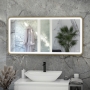 RAK Picture Soft LED Illuminated Bathroom Mirror with Demister Pad 600mm H x 1200mm W - Brushed Gold