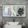 RAK Picture Soft LED Illuminated Bathroom Mirror with Demister Pad 600mm H x 1000mm W - Matt Black
