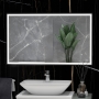 RAK Picture Square LED Illuminated Bathroom Mirror with Demister Pad 600mm H x 1000mm W - Matt Black