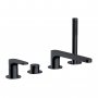 RAK Portofino 4-Hole Bath Shower Mixer Tap Pillar Mounted - Matt Black