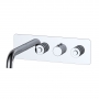 RAK Prima Tech Horizontal Thermostatic 2 Outlet Concealed Shower Valve with Bath Spout - Chrome
