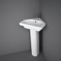 RAK Resort Corner Basin and Full Pedestal 450mm Wide - 1 Tap Hole