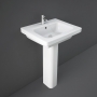 RAK Resort Wash Basin and Full Pedestal 500mm Wide - 1 Tap Hole