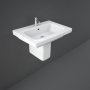 RAK Resort Wash Basin and Semi Pedestal 650mm Wide - 1 Tap Hole