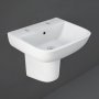 RAK Series 600 Basin and Semi Pedestal 520mm Wide - 2 Tap Hole