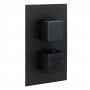 RAK Thermostatic Square 2 Outlet Concealed Shower Valve Dual Handle - Black