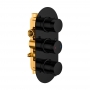 RAK Thermostatic Round 2 Outlet Concealed Shower Valve Triple Handle - Black