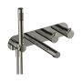 RAK Sorrento Thermostatic Concealed Dual Outlet Shower Valve with Handset and Bath Spout - Brushed Nickel