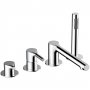 RAK Sorrento 4-Hole Bath Shower Mixer Tap Pillar Mounted - Chrome