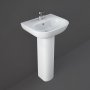 RAK Tonique Basin and Full Pedestal 450mm Wide - 1 Tap Hole