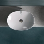 RAK Variant Oval Countertop Wash Basin 500mm Wide 0 Tap Hole - Alpine White