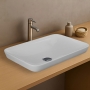 RAK Variant Rectangular Drop-In Wash Basin 550mm Wide 0 Tap Hole - Alpine White
