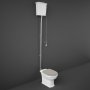 RAK Washington High Level Toilet with Horizontal Outlet - Cappuccino Soft Close Wood Seat