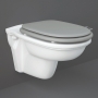RAK Washington Rimless Wall Hung Toilet - Grey Soft Close Wood Seat