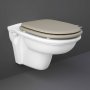 RAK Washington Rimless Wall Hung Toilet - Cappuccino Soft Close Wood Seat
