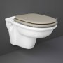 RAK Washington Wall Hung Toilet - Cappuccino Soft Close Wood Seat