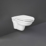RAK Washington Wall Hung Toilet - White Soft Close Wood Seat