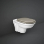 RAK Washington Wall Hung Toilet - Cappuccino Soft Close Wood Seat