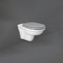 RAK Washington Rimless Wall Hung Toilet - Grey Soft Close Wood Seat