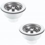 RAK 90mm Stainless Steel Basket Strainer Waste x 2