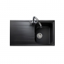 Rangemaster Amethyst 1.0 Bowl Inset Kitchen Sink with Waste Kit 860mm L x 500mm W - Ash Black