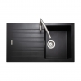 Rangemaster Andesite 1.0 Bowl Inset Kitchen Sink with Waste Kit 860mm L x 500mm W - Ash Black