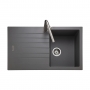 Rangemaster Andesite 1.0 Bowl Inset Kitchen Sink with Waste Kit 860mm L x 500mm W - Dove Grey