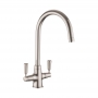 Rangemaster Aquaclassic 2 Dual Lever Kitchen Sink Mixer Tap - Brushed