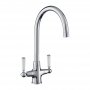 Rangemaster Aquaclassic Dual Lever Kitchen Sink Mixer Tap - Chrome/White