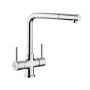 Rangemaster Aquadisc 5 Pull-Out Dual Lever Kitchen Sink Mixer Tap - Chrome