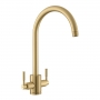 Rangemaster Aquatrend Dual Lever Kitchen Sink Mixer Tap - Brushed Brass