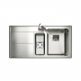 Rangemaster Arlington 1.5 Bowl Inset Kitchen Sink with LH Drainer & Waste Kit 985mm L x 508mm W - Stainless Steel
