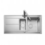 Rangemaster Arlington 1.5 Bowl Inset Kitchen Sink with Waste Kit 1000mm L x 500mm W - Stainless Steel