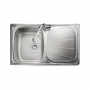 Rangemaster Baltimore 1.0 Bowl Inset Kitchen Sink with Waste Kit 800mm L x 508mm W - Stainless Steel